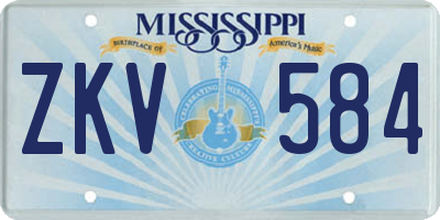MS license plate ZKV584