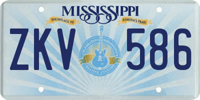 MS license plate ZKV586