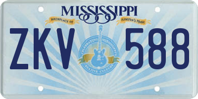 MS license plate ZKV588