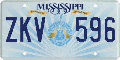 MS license plate ZKV596