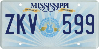 MS license plate ZKV599