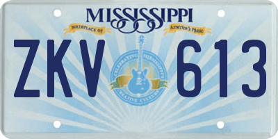 MS license plate ZKV613