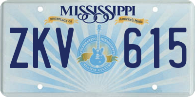 MS license plate ZKV615
