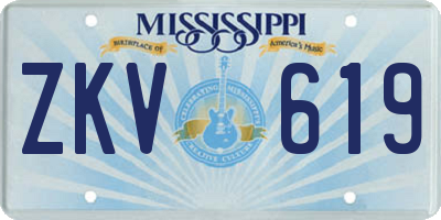 MS license plate ZKV619