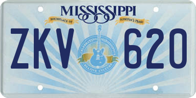 MS license plate ZKV620