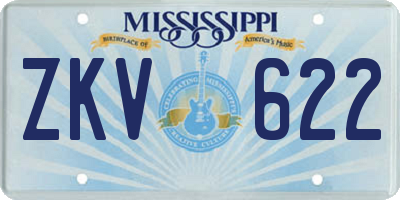 MS license plate ZKV622