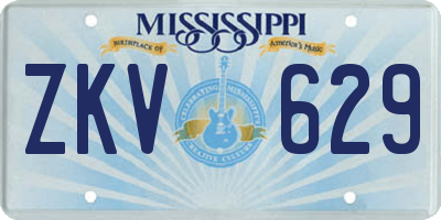 MS license plate ZKV629