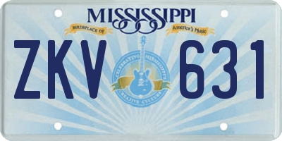 MS license plate ZKV631