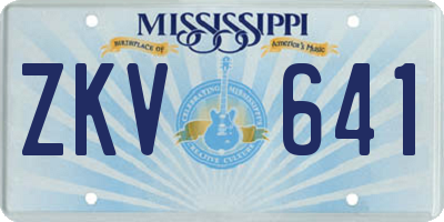MS license plate ZKV641