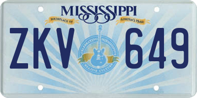MS license plate ZKV649