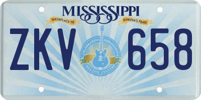 MS license plate ZKV658