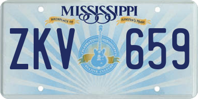 MS license plate ZKV659
