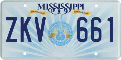 MS license plate ZKV661