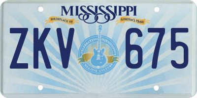 MS license plate ZKV675