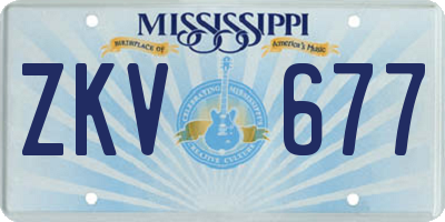 MS license plate ZKV677
