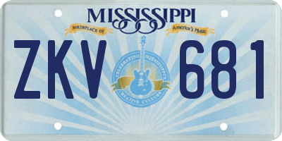 MS license plate ZKV681