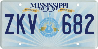 MS license plate ZKV682