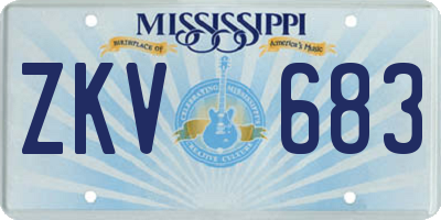 MS license plate ZKV683