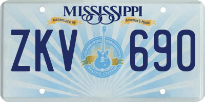 MS license plate ZKV690