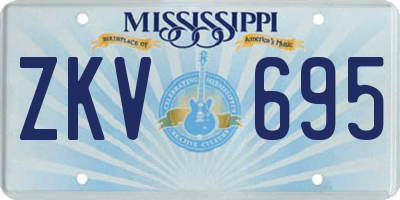 MS license plate ZKV695