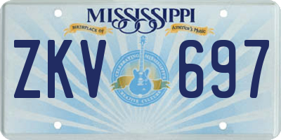 MS license plate ZKV697
