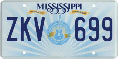 MS license plate ZKV699