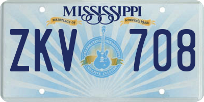 MS license plate ZKV708