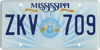 MS license plate ZKV709