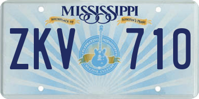 MS license plate ZKV710