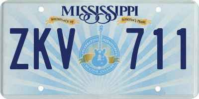 MS license plate ZKV711