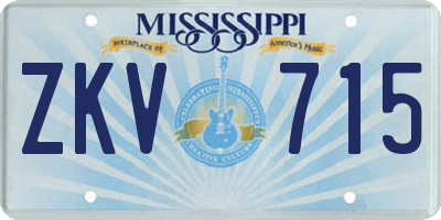MS license plate ZKV715