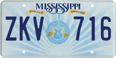 MS license plate ZKV716