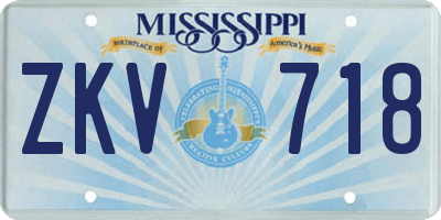 MS license plate ZKV718