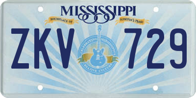 MS license plate ZKV729