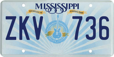 MS license plate ZKV736