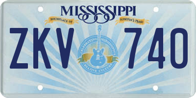 MS license plate ZKV740