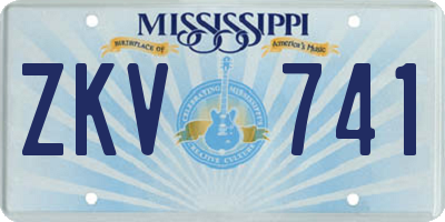 MS license plate ZKV741