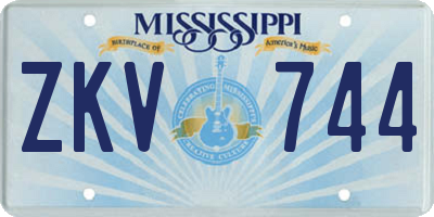 MS license plate ZKV744