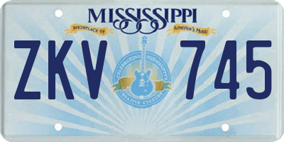 MS license plate ZKV745