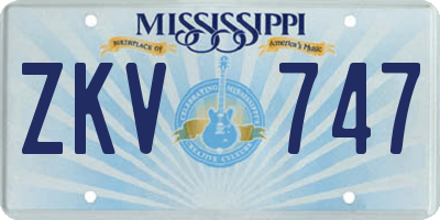 MS license plate ZKV747