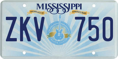 MS license plate ZKV750