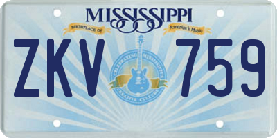 MS license plate ZKV759