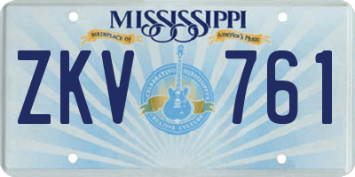 MS license plate ZKV761