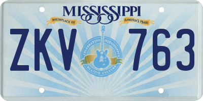MS license plate ZKV763