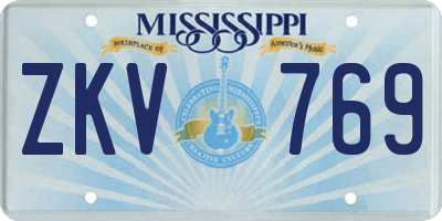 MS license plate ZKV769