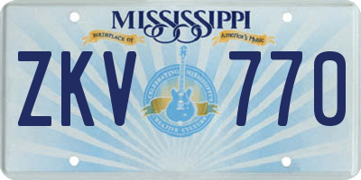 MS license plate ZKV770