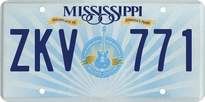 MS license plate ZKV771