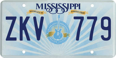 MS license plate ZKV779