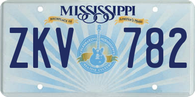 MS license plate ZKV782
