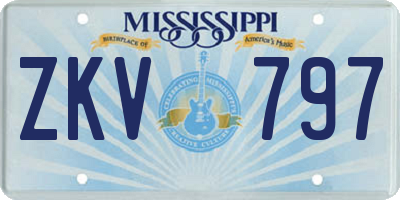 MS license plate ZKV797